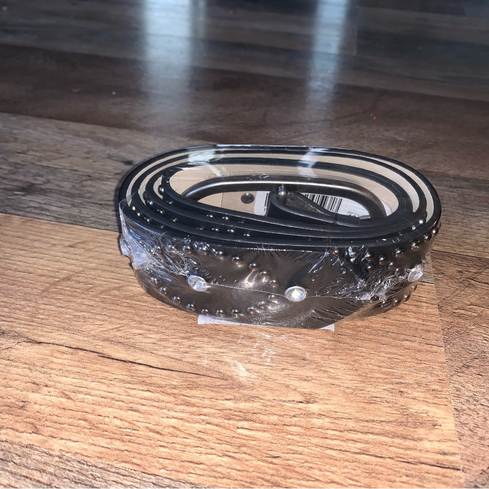 Style & Co black rhinestone oval fashion belt size M
